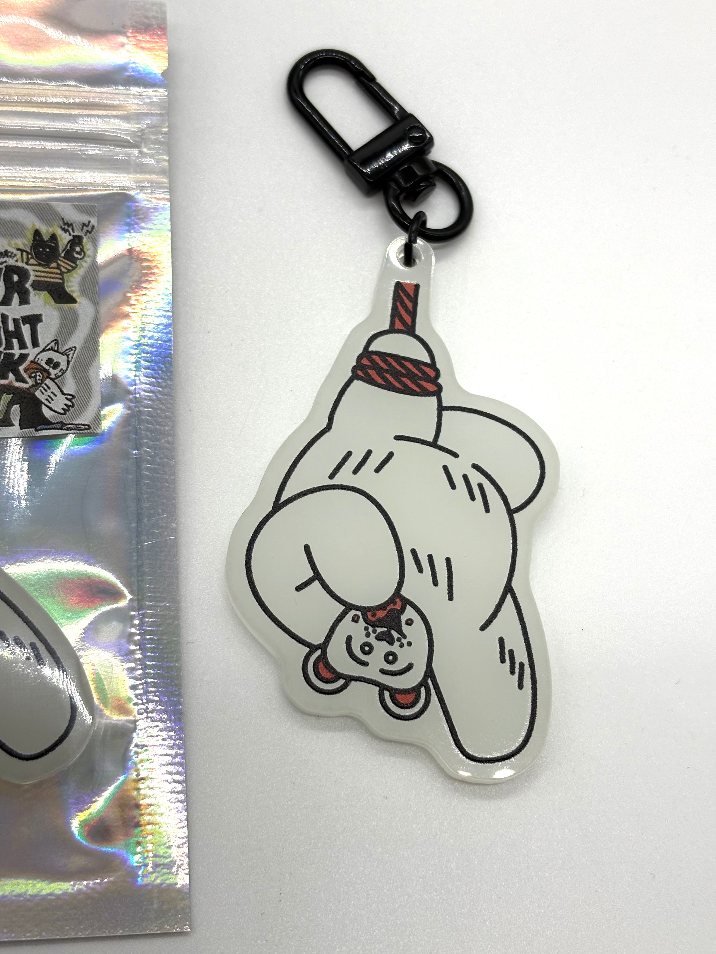 OVER NIGHT JACK サムズアップベアー 蓄光アクリルキーホルダー